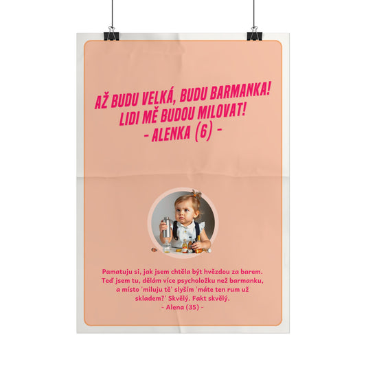 Plakát A3 pro barmanku - Profesní vystřízlivění barmanky