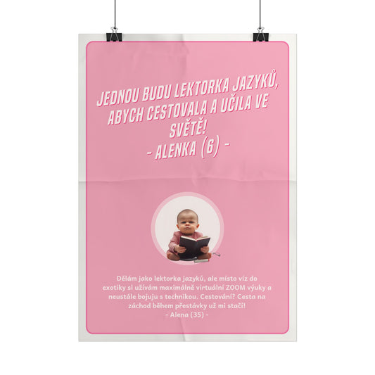 Plakát A3 pro lektorku jazyků - Profesní vystřízlivění lektorky jazyků
