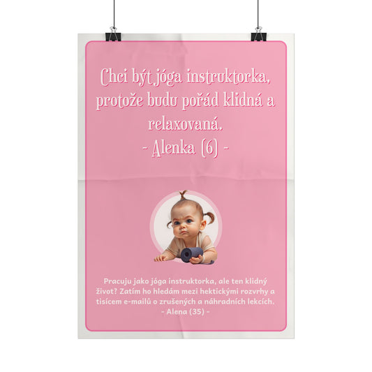 Plakát A3 pro jóga instruktorku - Profesní rozčarování jóga instruktorky