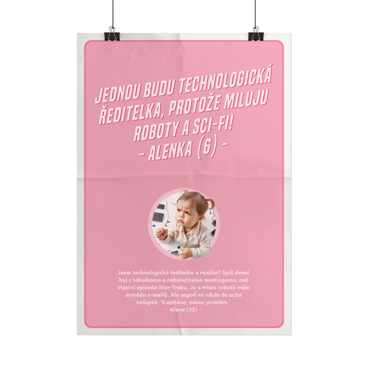 Plakát A3 pro technologickou ředitelku - Ředitelčino profesní rozčarování