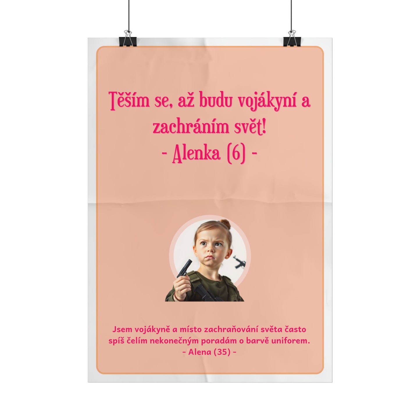 Plakát A3 pro vojákyni - Vystřízlivění vojákyně