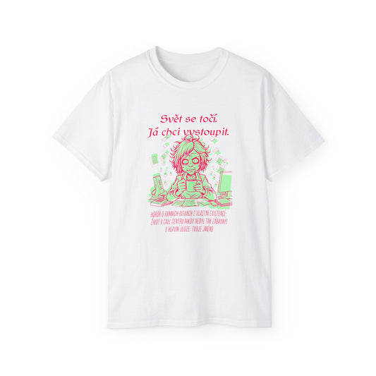 Tričko pro pracovnici call centra - Svět se Točí: Ranní Boj