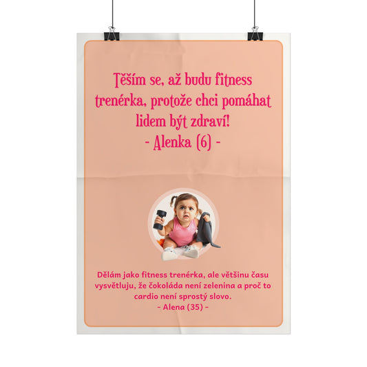 Plakát A3 pro fitness trenérku - Profesionální vystřízlivění trenérky ve fitku