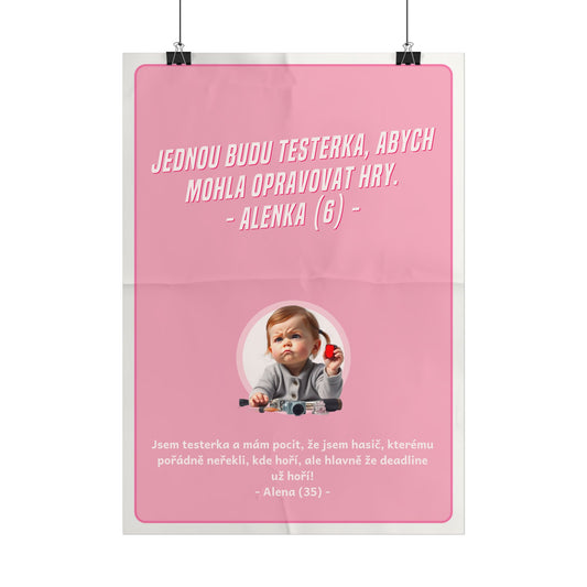 Plakát A3 pro testerku - Profesionální vystřízlivění testerky