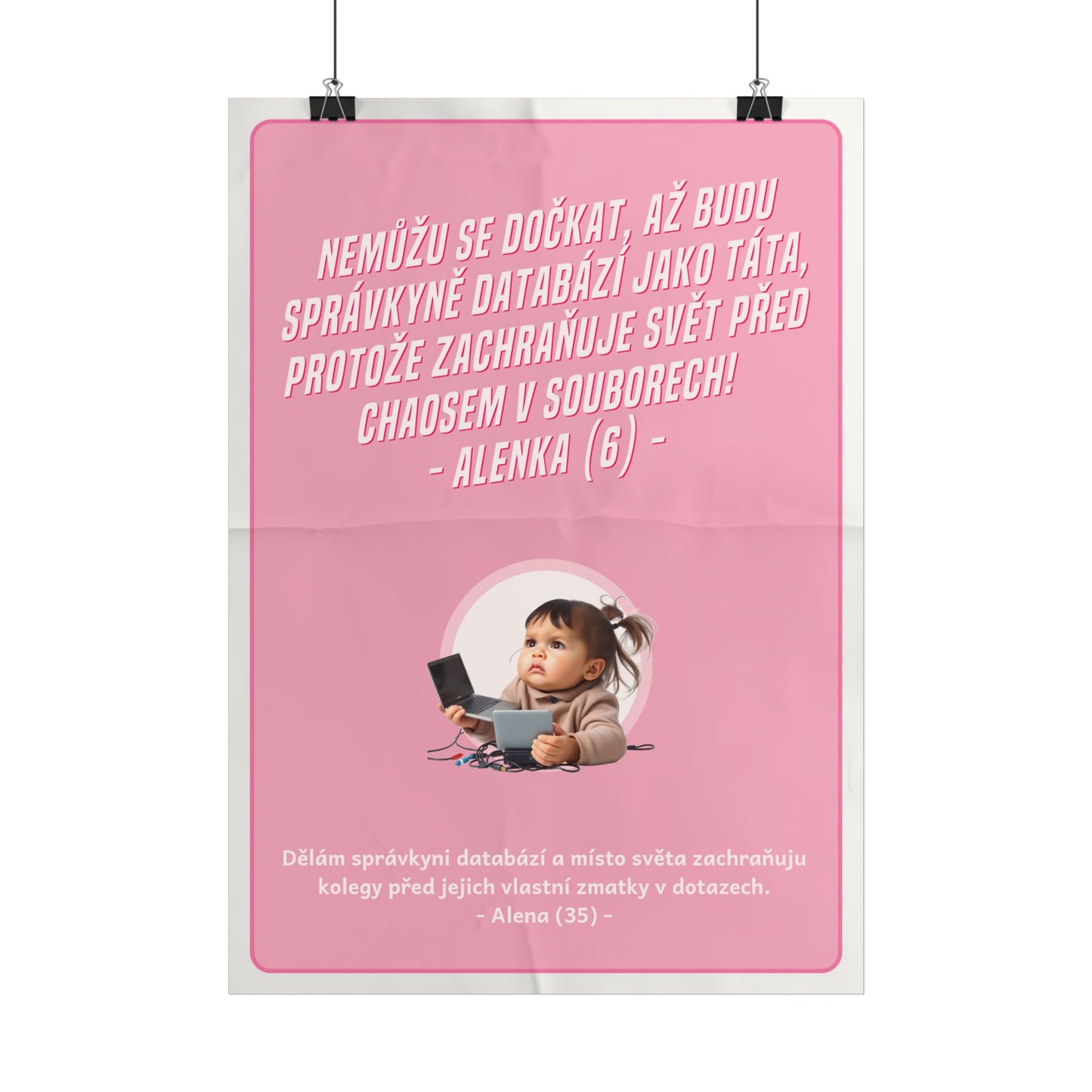 Plakát A3 pro správkyně databází - Správkyně databází - Profesní vystřízlivění