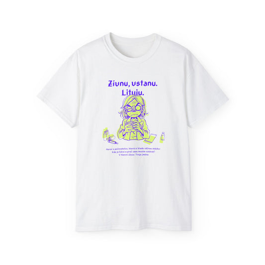 Tričko pro pečovatelku - Ranní Peklo: Kafe a Zívání