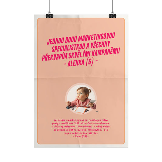 Plakát A3 pro marketingovou specialistku - Profesní rozčarování marketingové specialistky