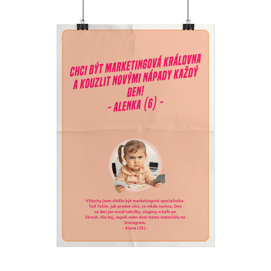Plakát A3 pro marketingovou specialistku - Profesní rozčarování marketingové specialistky