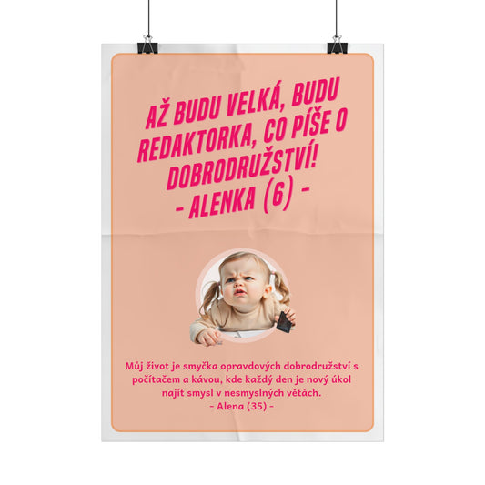 Plakát A3 pro redaktorku - Profesní vystřízlivění redaktorky