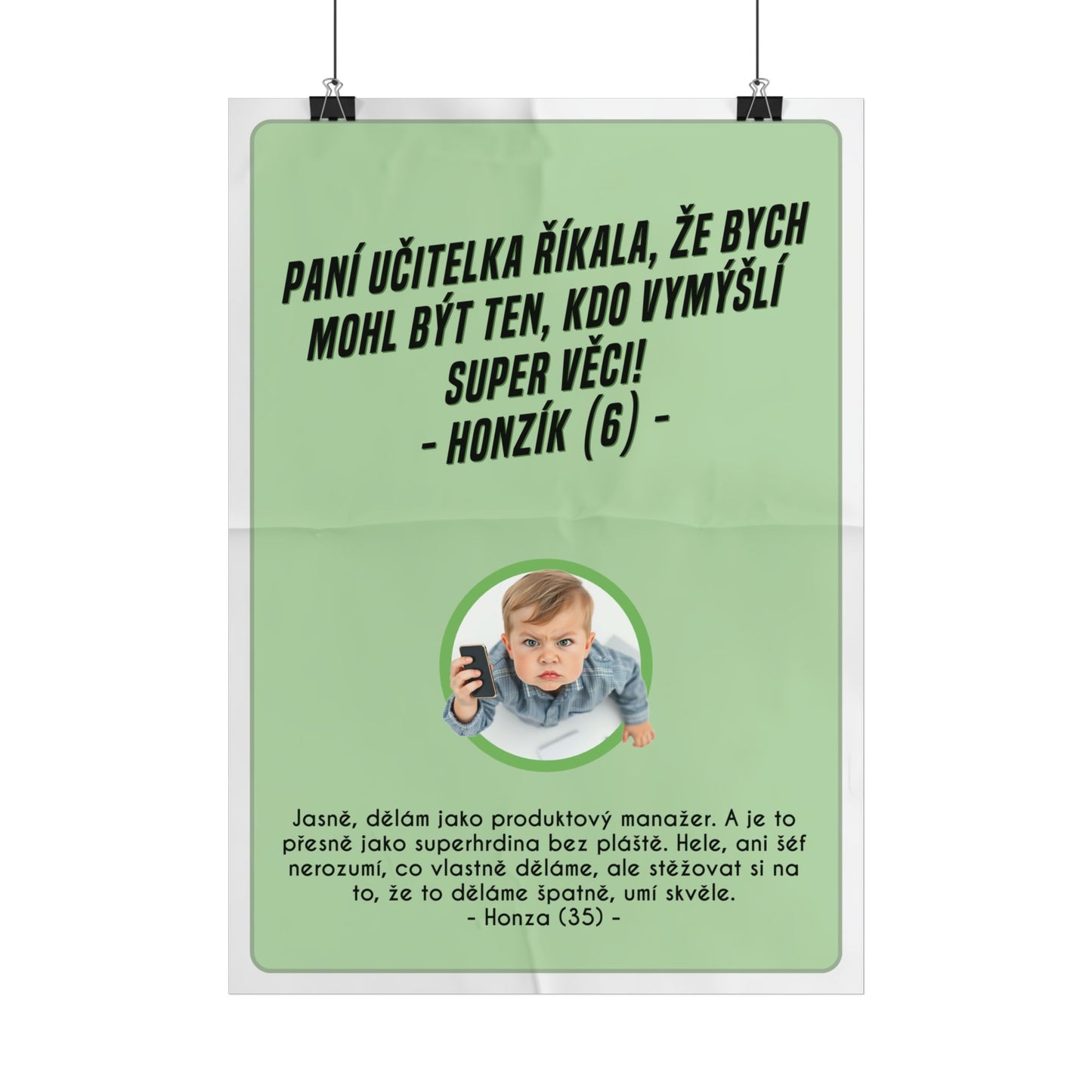 Plakát A3 pro produktového manažera - Produktového manažera vystřízlivění