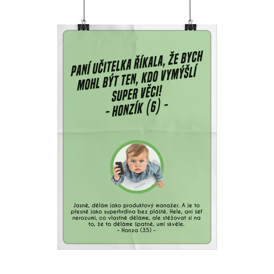 Plakát A3 pro produktového manažera - Produktového manažera vystřízlivění