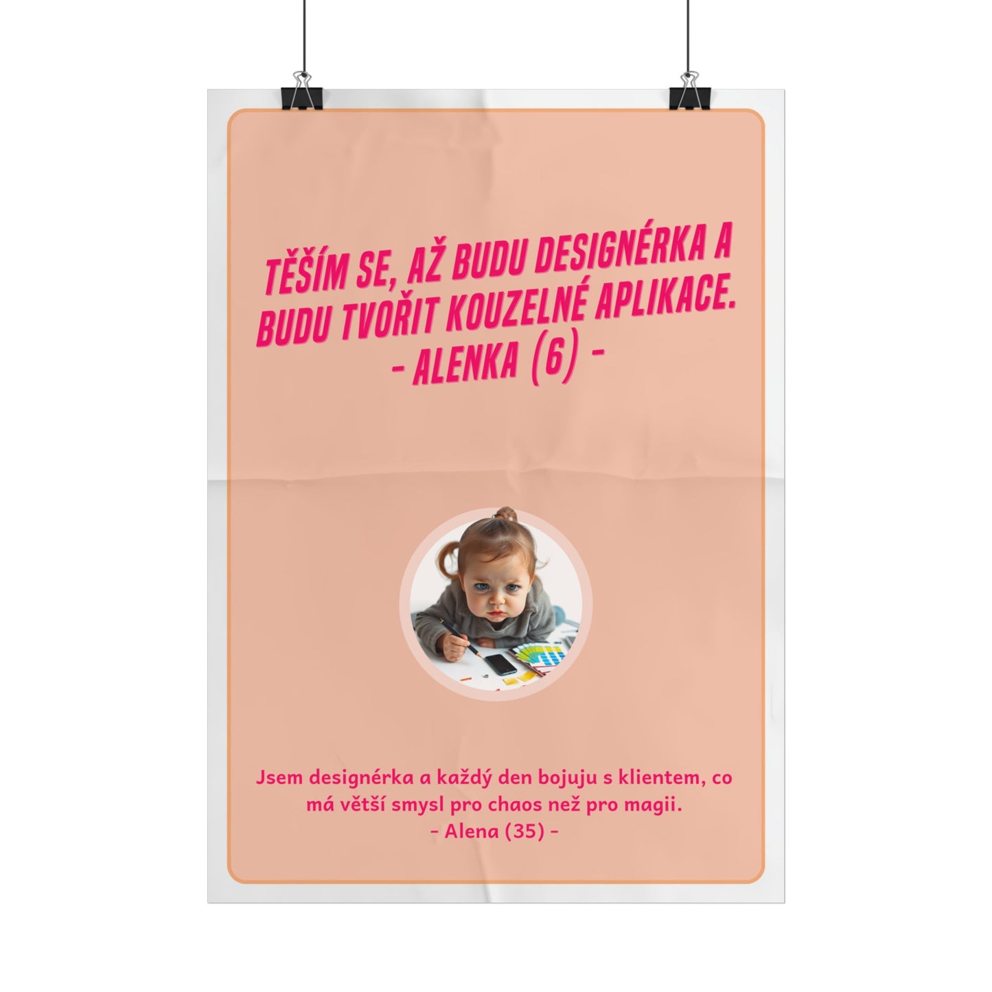 Plakát A3 pro designérku (UX/UI) - Designérčina profesní deziluze