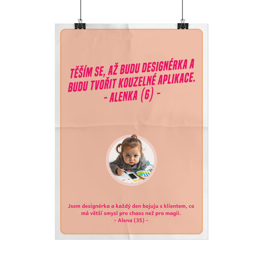Plakát A3 pro designérku (UX/UI) - Designérčina profesní deziluze