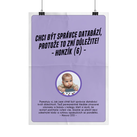 Plakát A3 pro správce databází - Správcova ztráta iluzí
