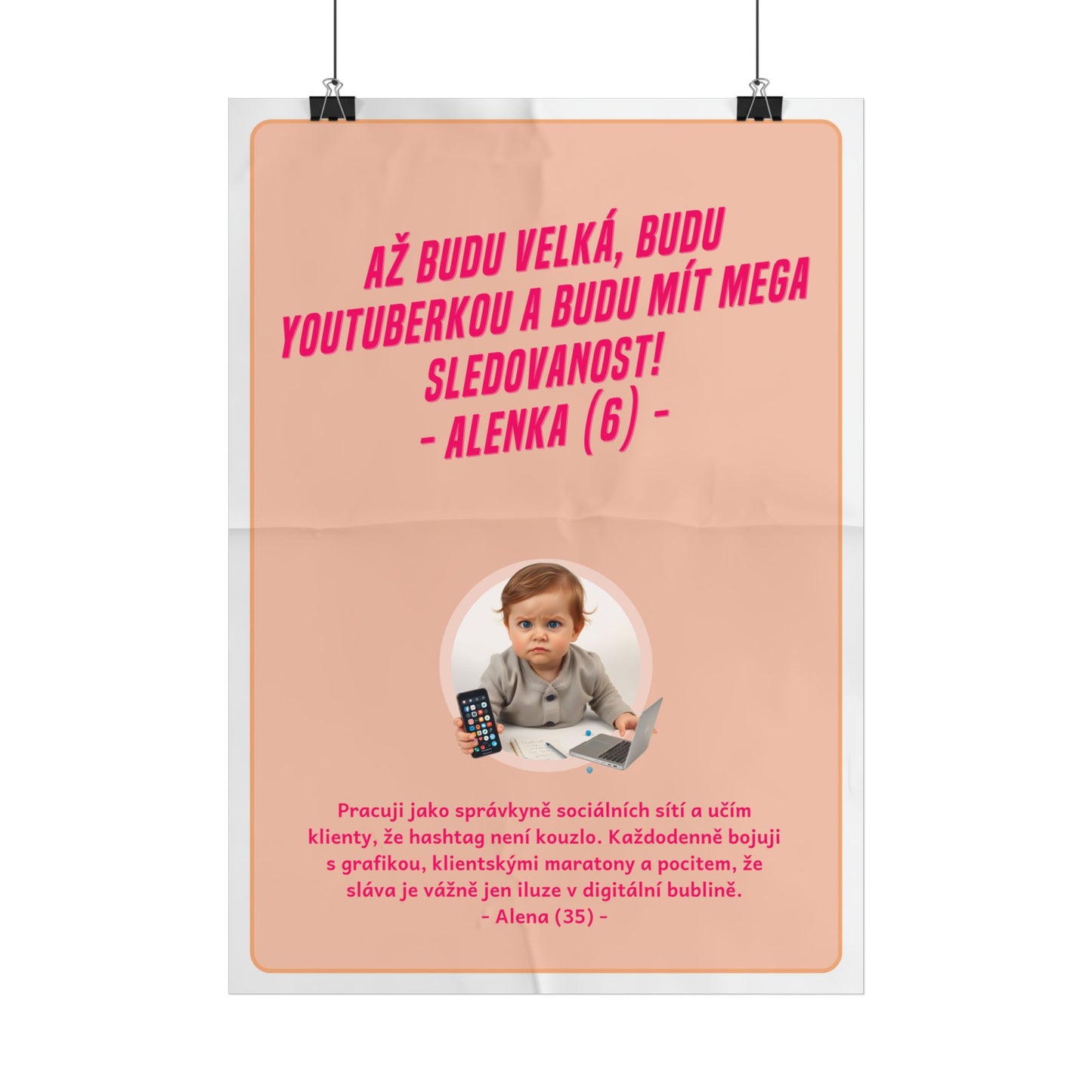 Plakát A3 pro správkyni sociálních sítí - Profesní vystřízlivění správkyně sociálních sítí