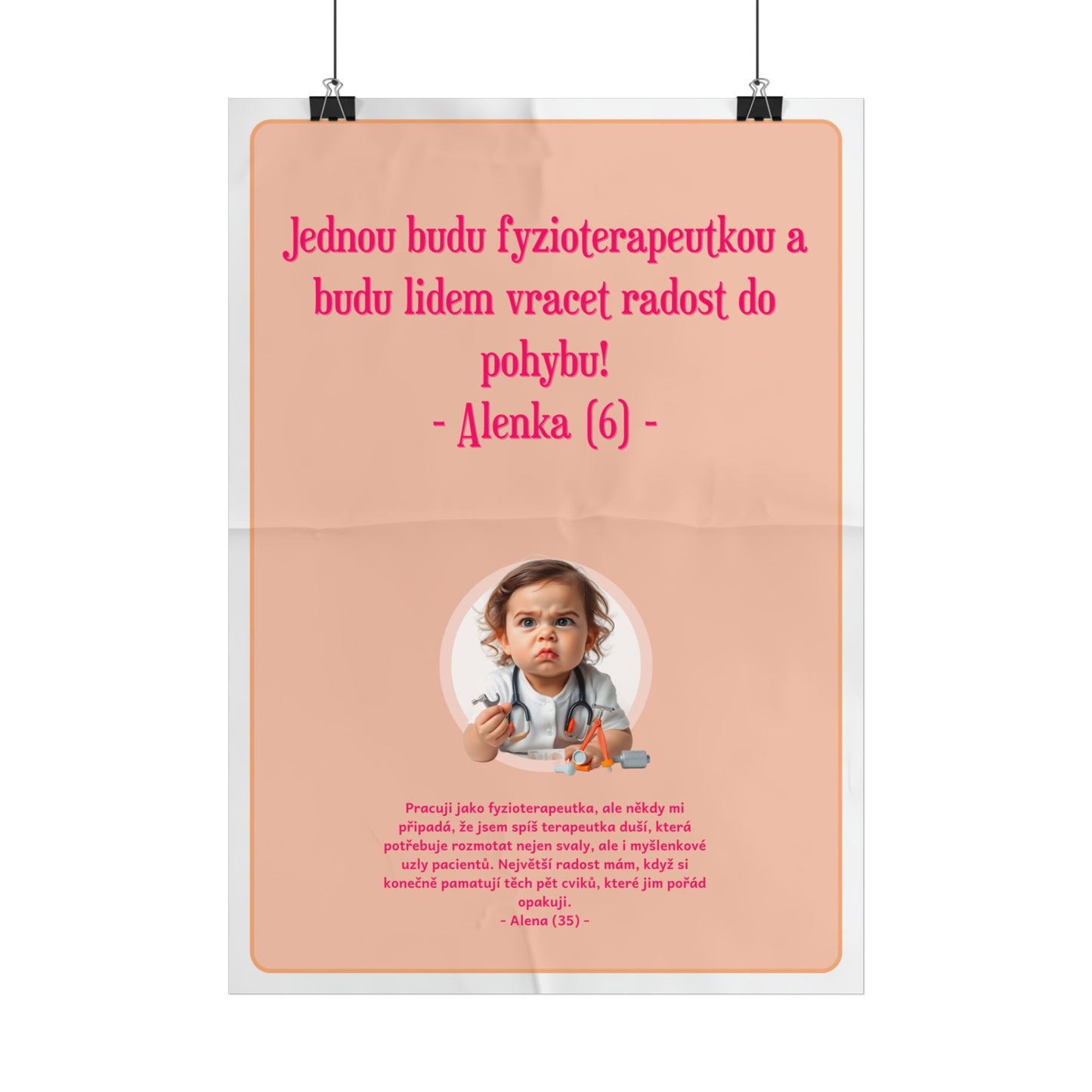 Plakát A3 pro fyzioterapeutku - Profesní rozčarování fyzioterapeutky