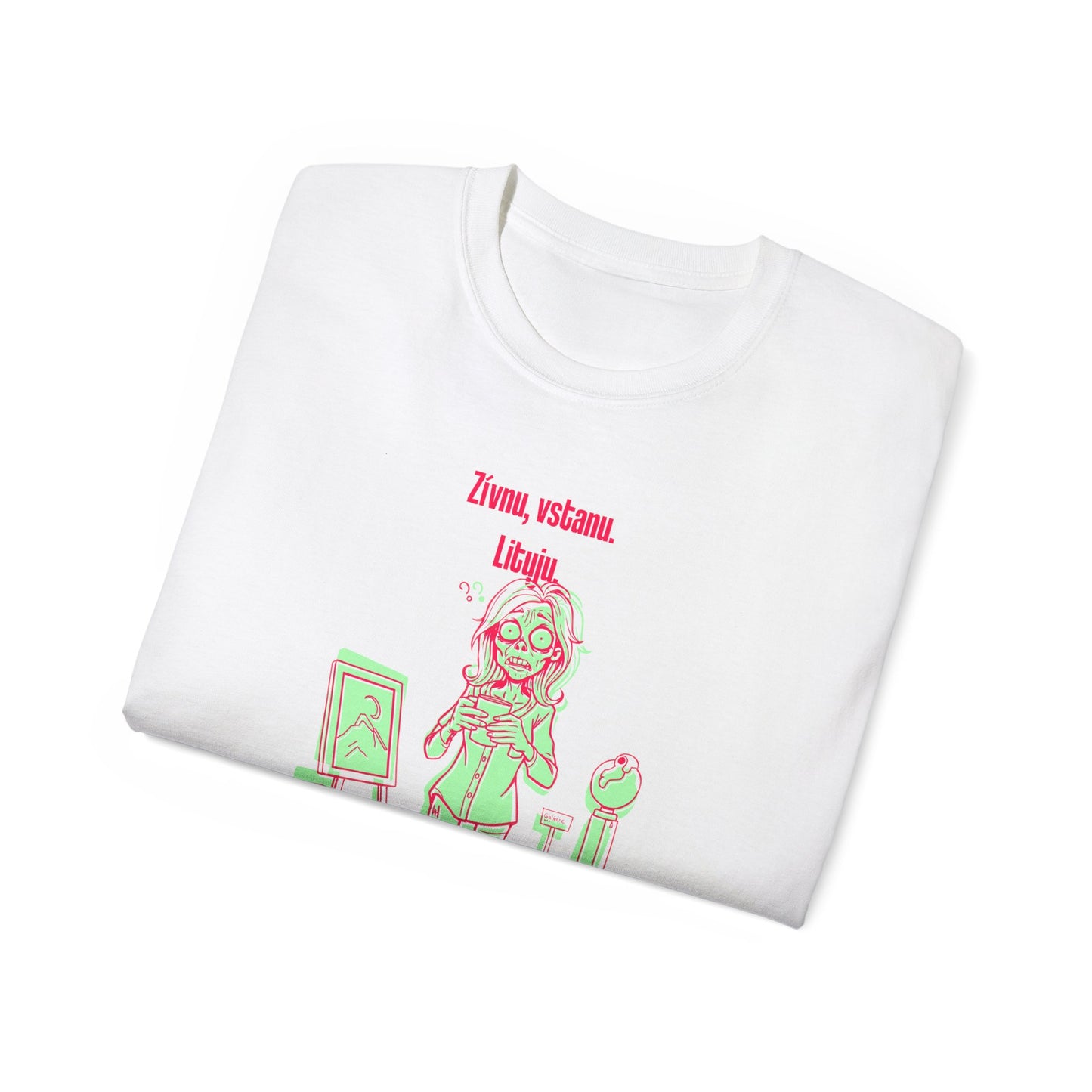 Tričko pro galeristku - Káva, Snooze, Galerie, Repeat