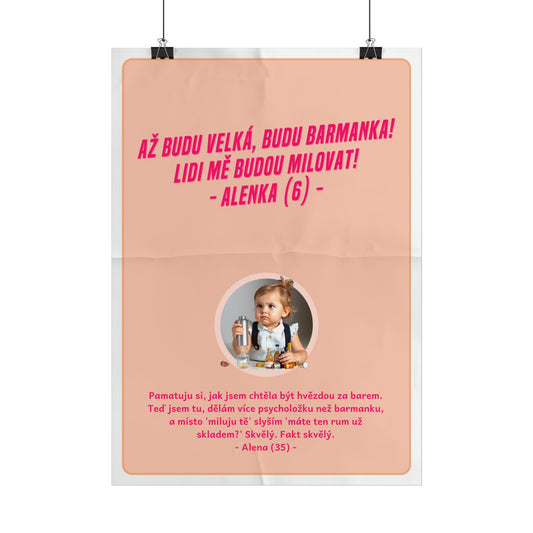 Plakát A3 pro barmanku - Profesní vystřízlivění barmanky