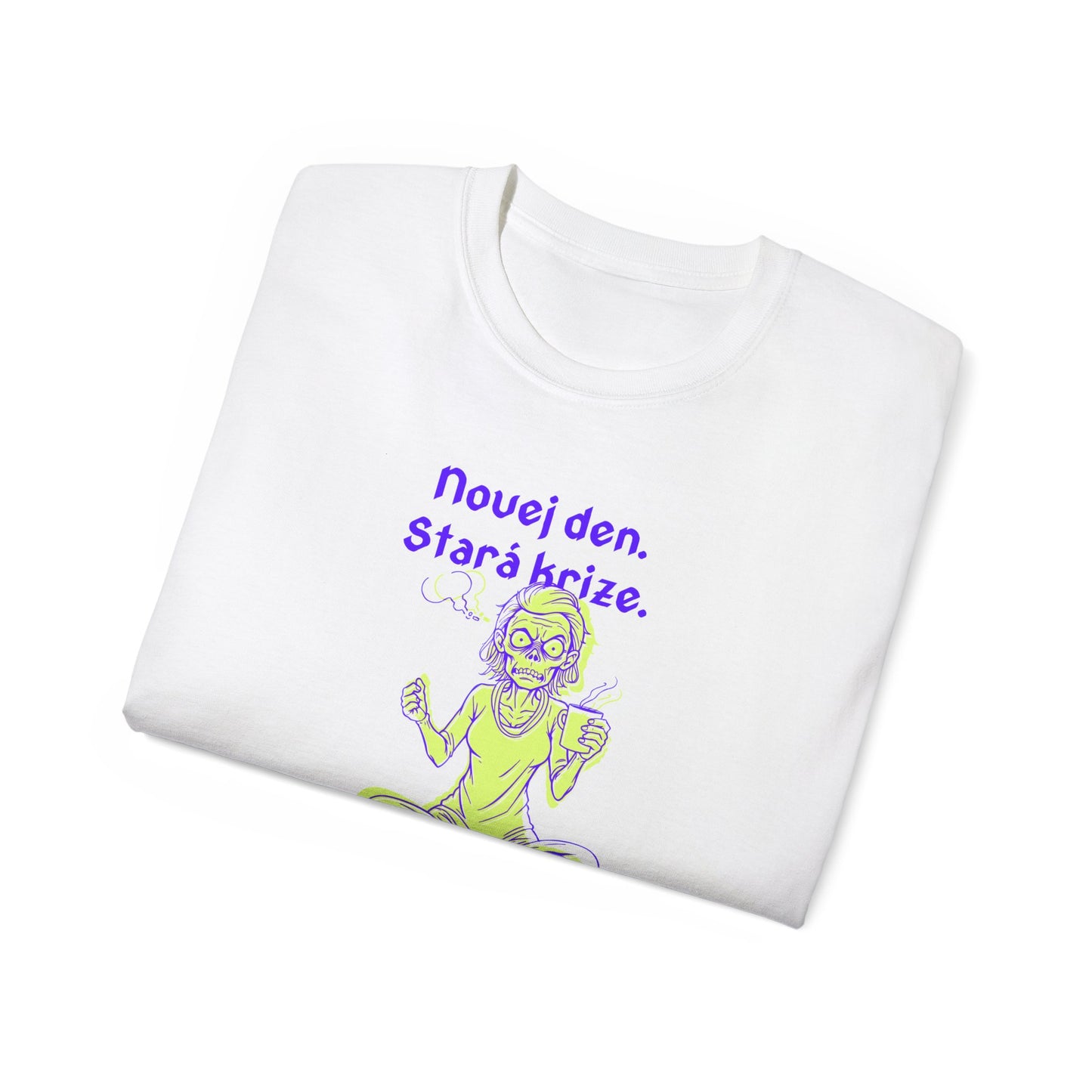 Tričko pro jóga instruktorku - Ranní Bitva - Jógová Satira