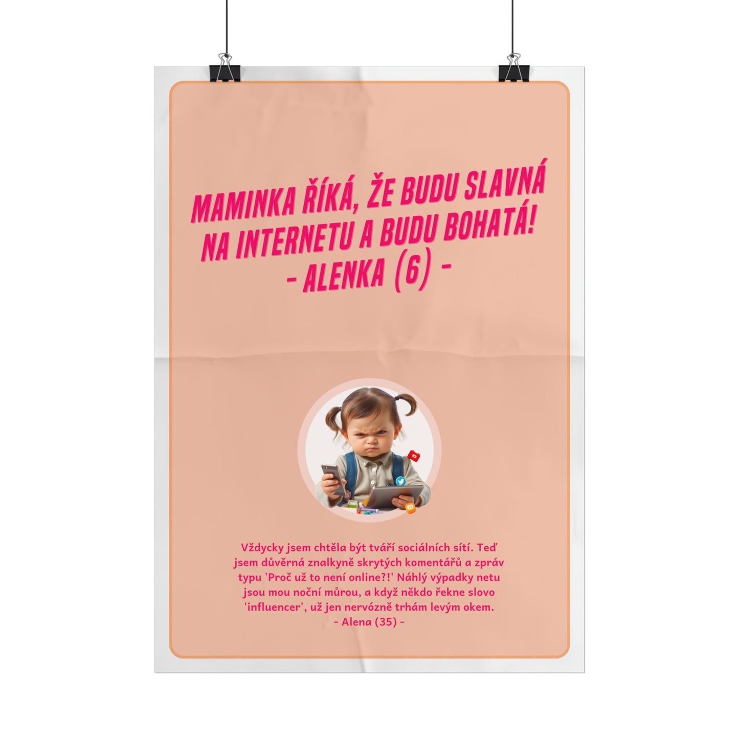 Plakát A3 pro správkyni sociálních sítí - Profesní rozčarování správkyně sítí