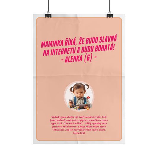 Plakát A3 pro správkyni sociálních sítí - Profesní rozčarování správkyně sítí
