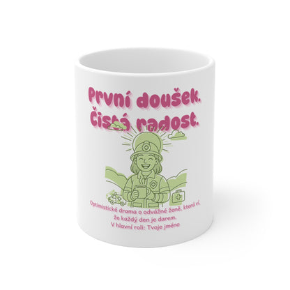 Hrnek pro záchranářku - První doušek. Čistá radost. Na scéně se záchranářkou