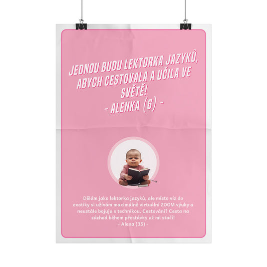 Plakát A3 pro lektorku jazyků - Profesní vystřízlivění lektorky jazyků