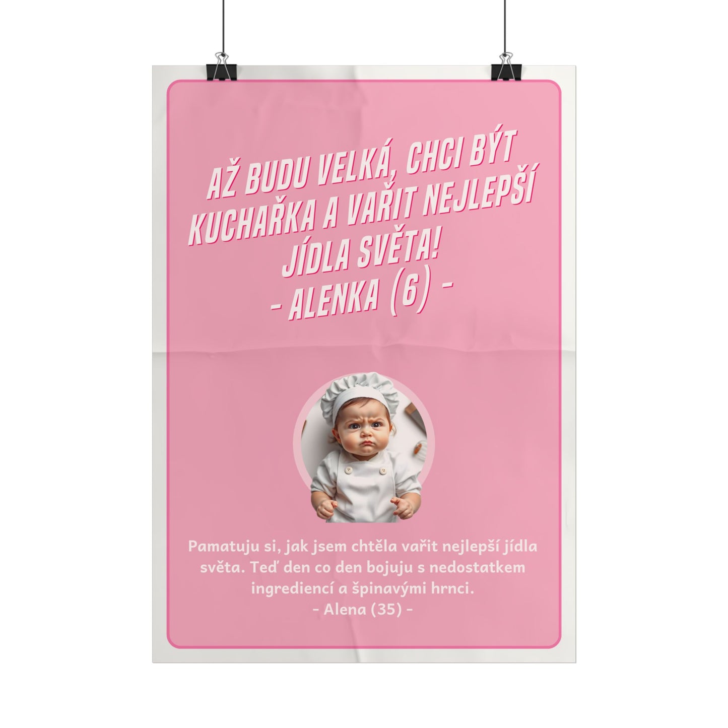 Plakát A3 pro kuchařku - Kuchařčino profesní rozčarování