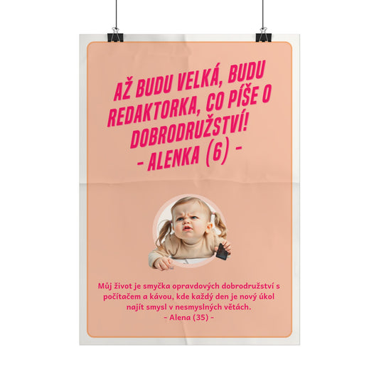 Plakát A3 pro redaktorku - Profesní vystřízlivění redaktorky