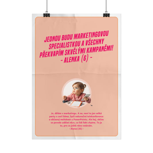 Plakát A3 pro marketingovou specialistku - Profesní rozčarování marketingové specialistky