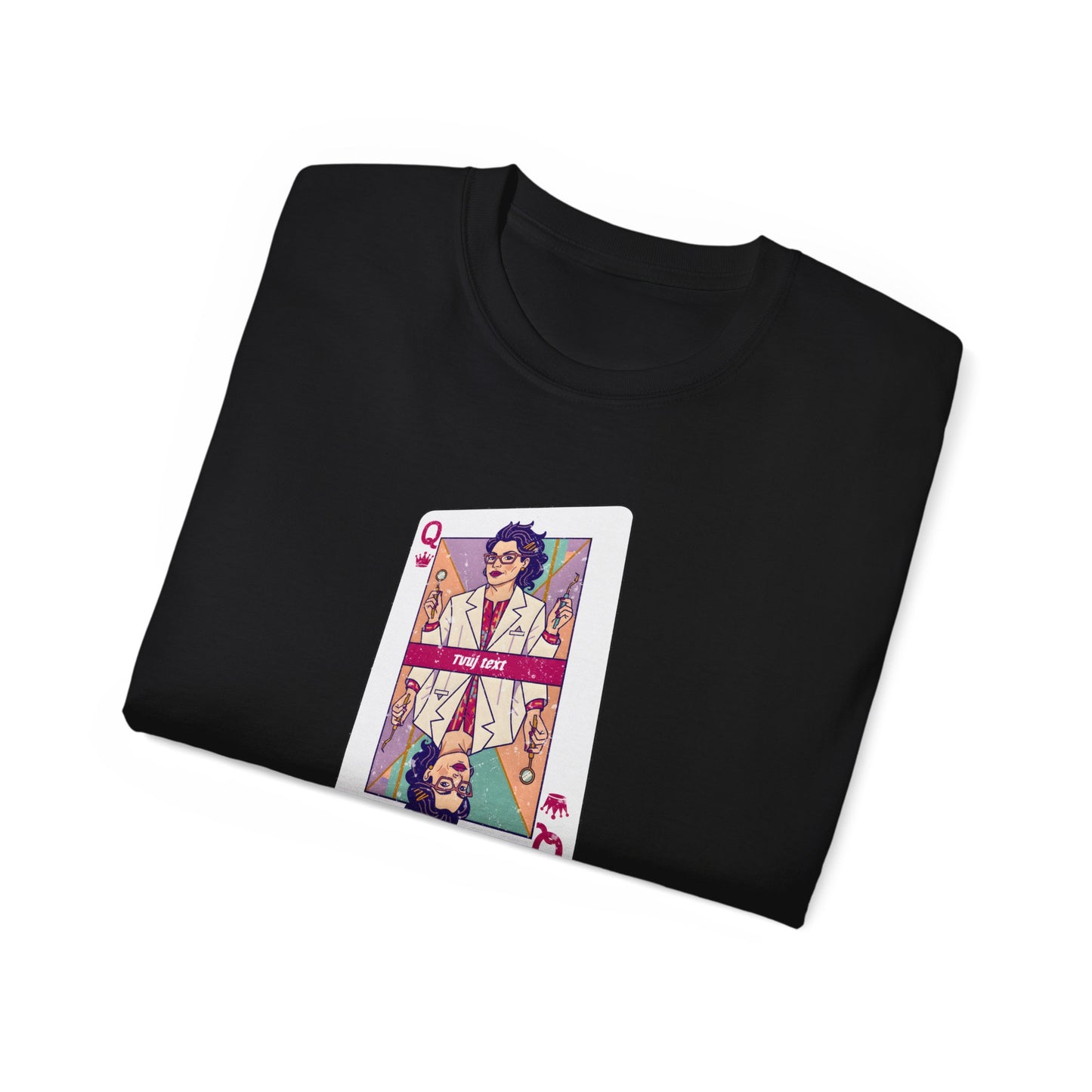 Tričko pro zubařku - Pokerová královna v ordinaci – Esenciální zubařská móda