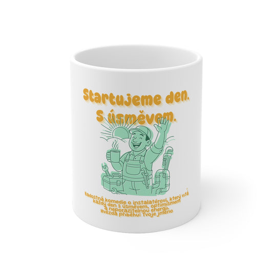Hrneček pro instalatéra - Radostné ráno instalatéra: Startujeme den. S úsměvem.