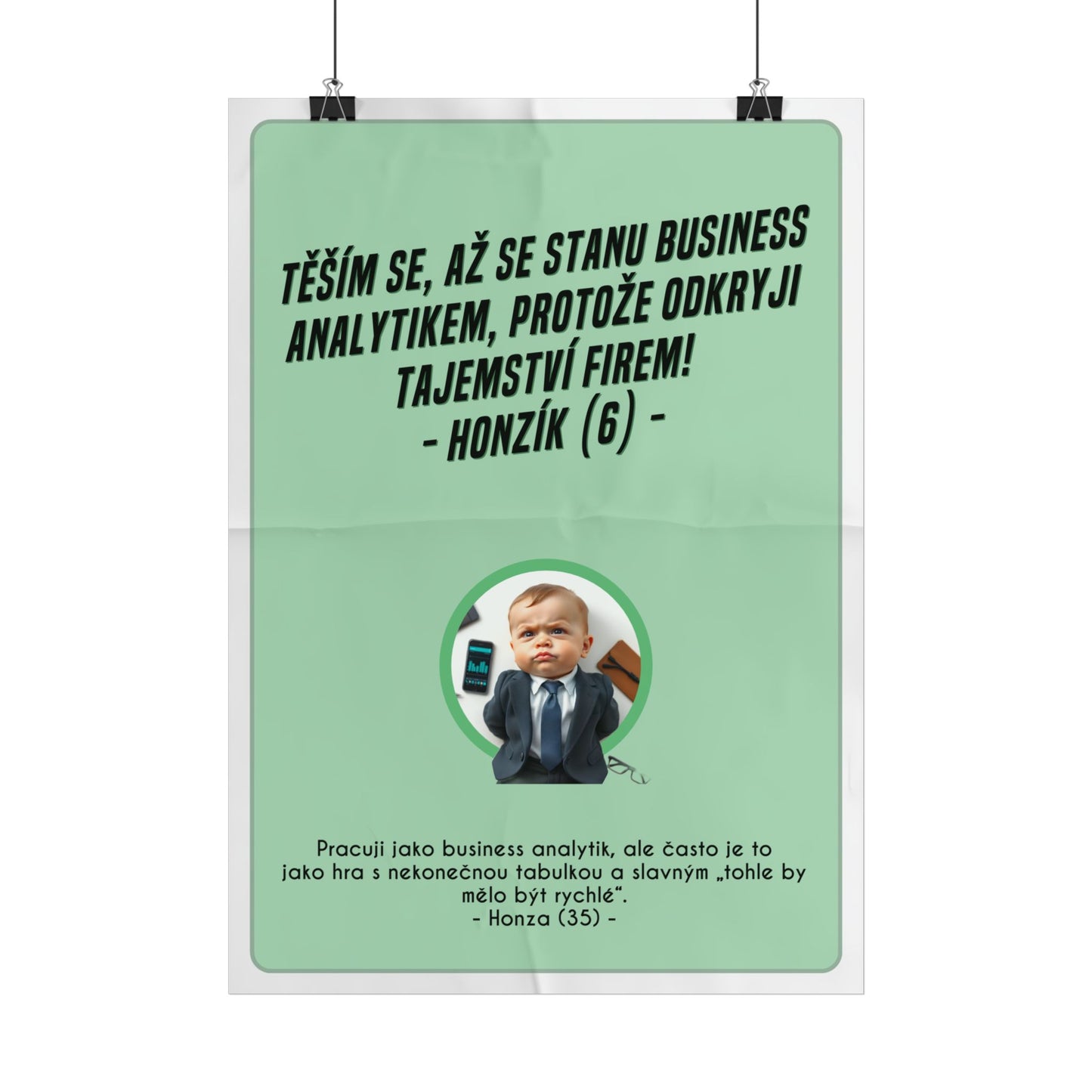 Plakát A3 pro business analytika - Analytikovo profesní vystřízlivění