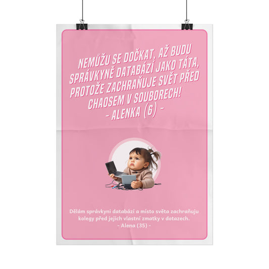 Plakát A3 pro správkyně databází - Správkyně databází - Profesní vystřízlivění