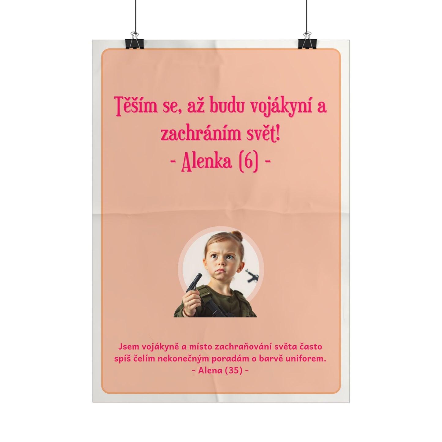 Plakát A3 pro vojákyni - Vystřízlivění vojákyně