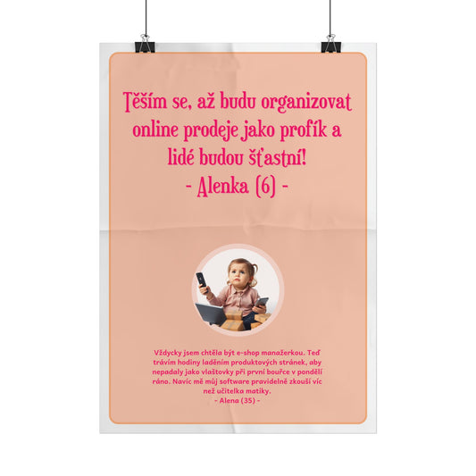 Plakát A3 pro e-shop manažerku - Profesní vystřízlivění e-shop manažerky